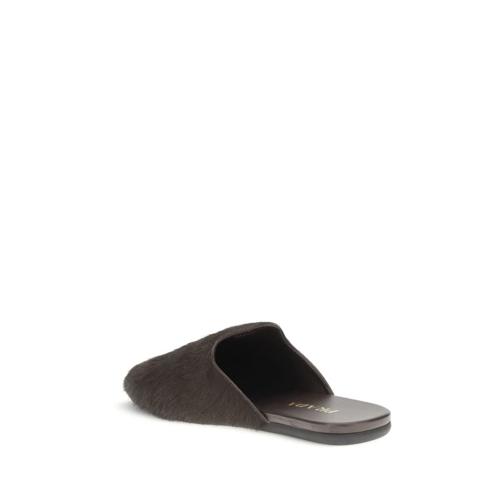 Prada Brown Leather Mules for Women