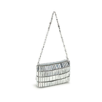 Self-Portrait Silver Crystal Bow Mini Shoulder Bag