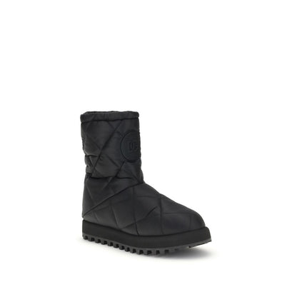 Dolce & Gabbana Black Quilted Boots for Men