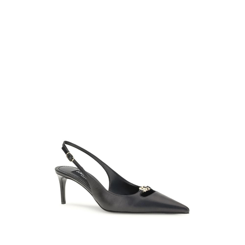 Dolce & Gabbana Black Lollo Slingback Pumps