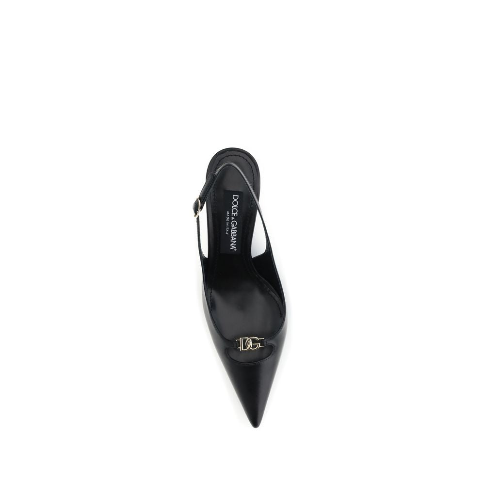 Dolce & Gabbana Black Lollo Slingback Pumps