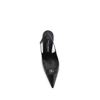 Dolce & Gabbana Black Lollo Slingback Pumps