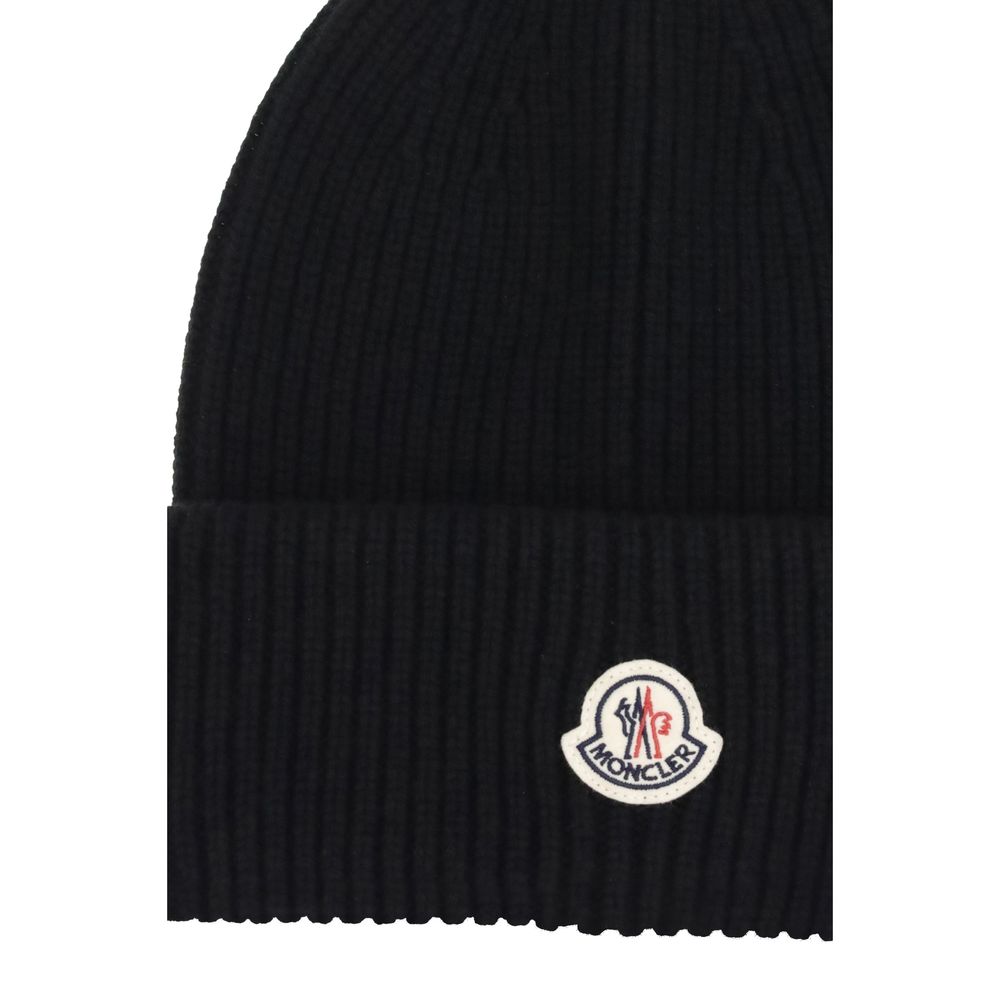Moncler Wool and Cashmere Blend Beanie Hat with Logo