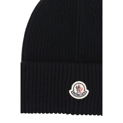 Moncler Wool and Cashmere Blend Beanie Hat with Logo