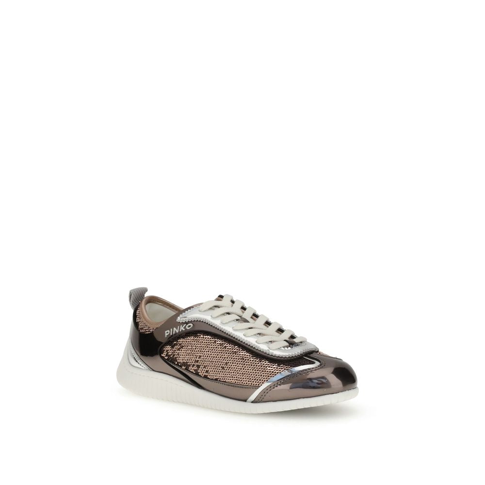 PINKO Sequined Mirror Fabric Reby 10 Sneakers