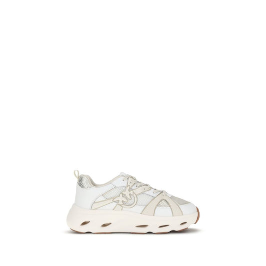 PINKO White Love Birds Logo Sneakers