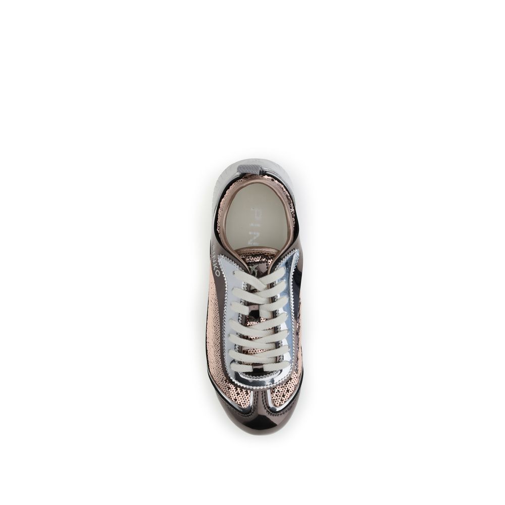 PINKO Sequined Mirror Fabric Reby 10 Sneakers