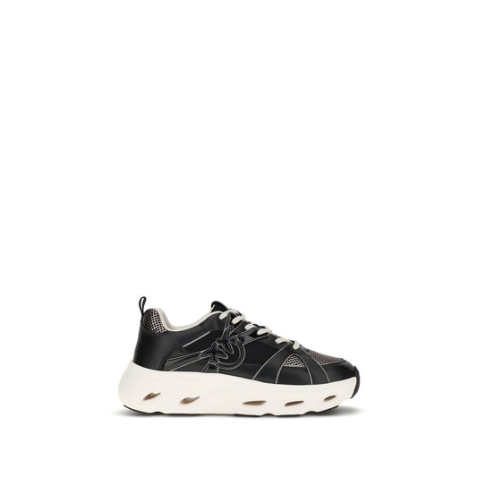 PINKO Black & White Love Birds Logo Sneakers