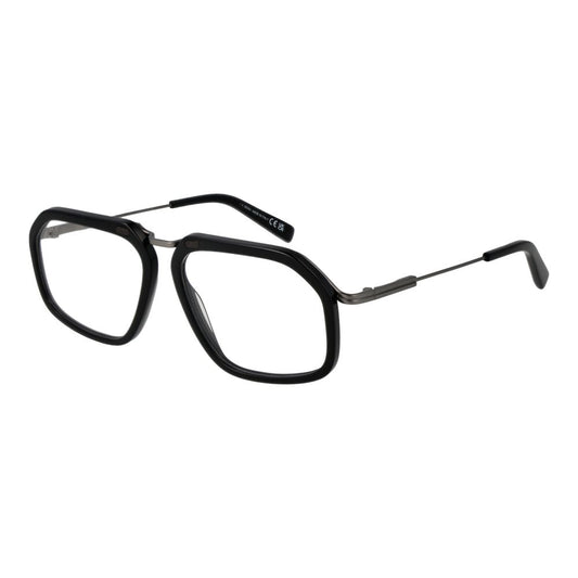 Ermenegildo Zegna Men’s Optical Glasses – Black Full-Rim Frame, 56mm