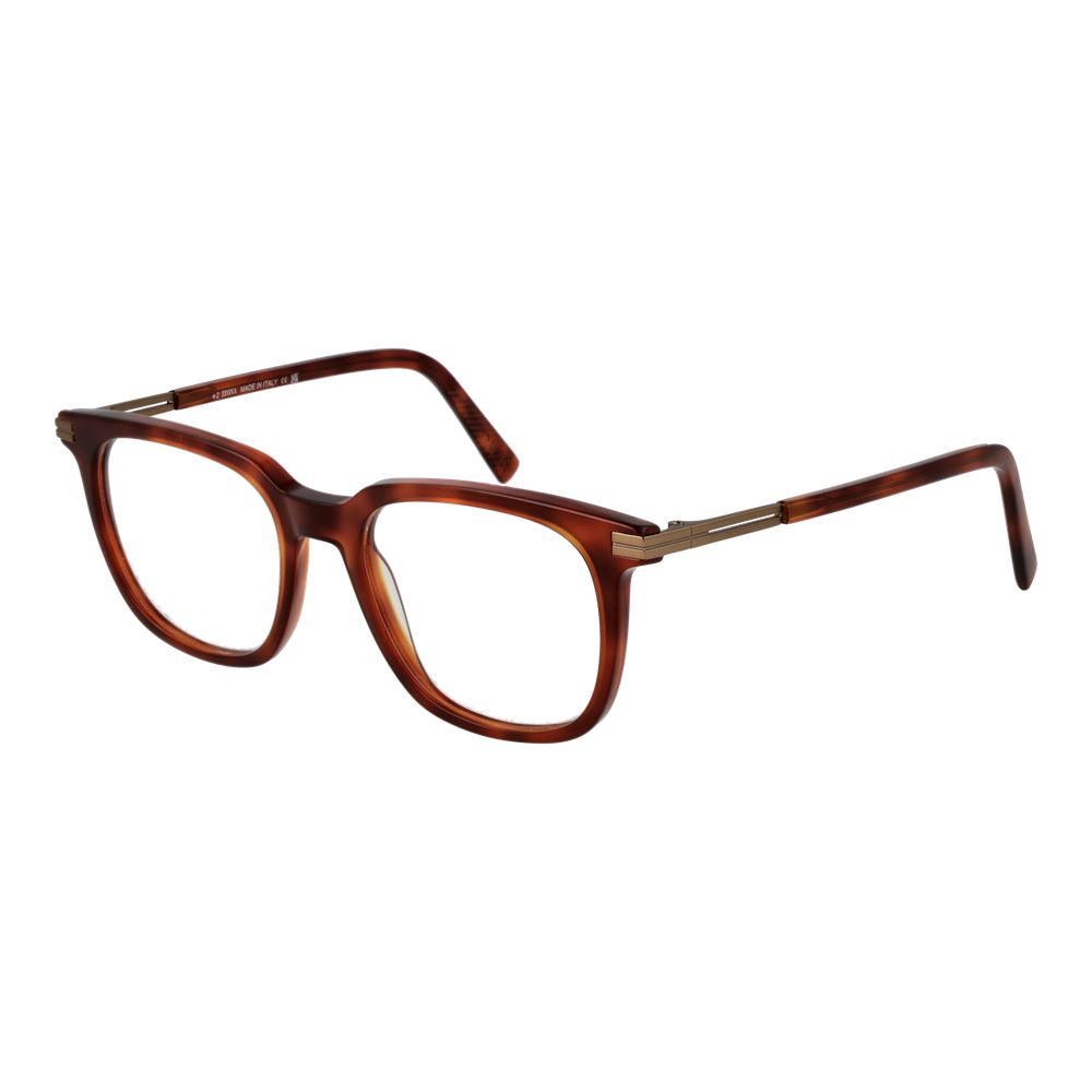 Ermenegildo Zegna Unisex Optical Glasses – Brown Full-Rim Frame, 52mm