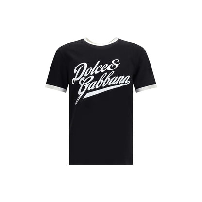 Dolce & Gabbana Black Logo Cotton T-Shirt for Men