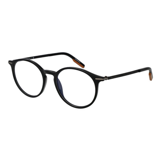 Ermenegildo Zegna Unisex Optical Frames – Black Round Frame, 51mm