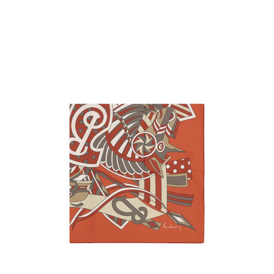 Burberry Silk Scarf with The Equestrian Knight Logo