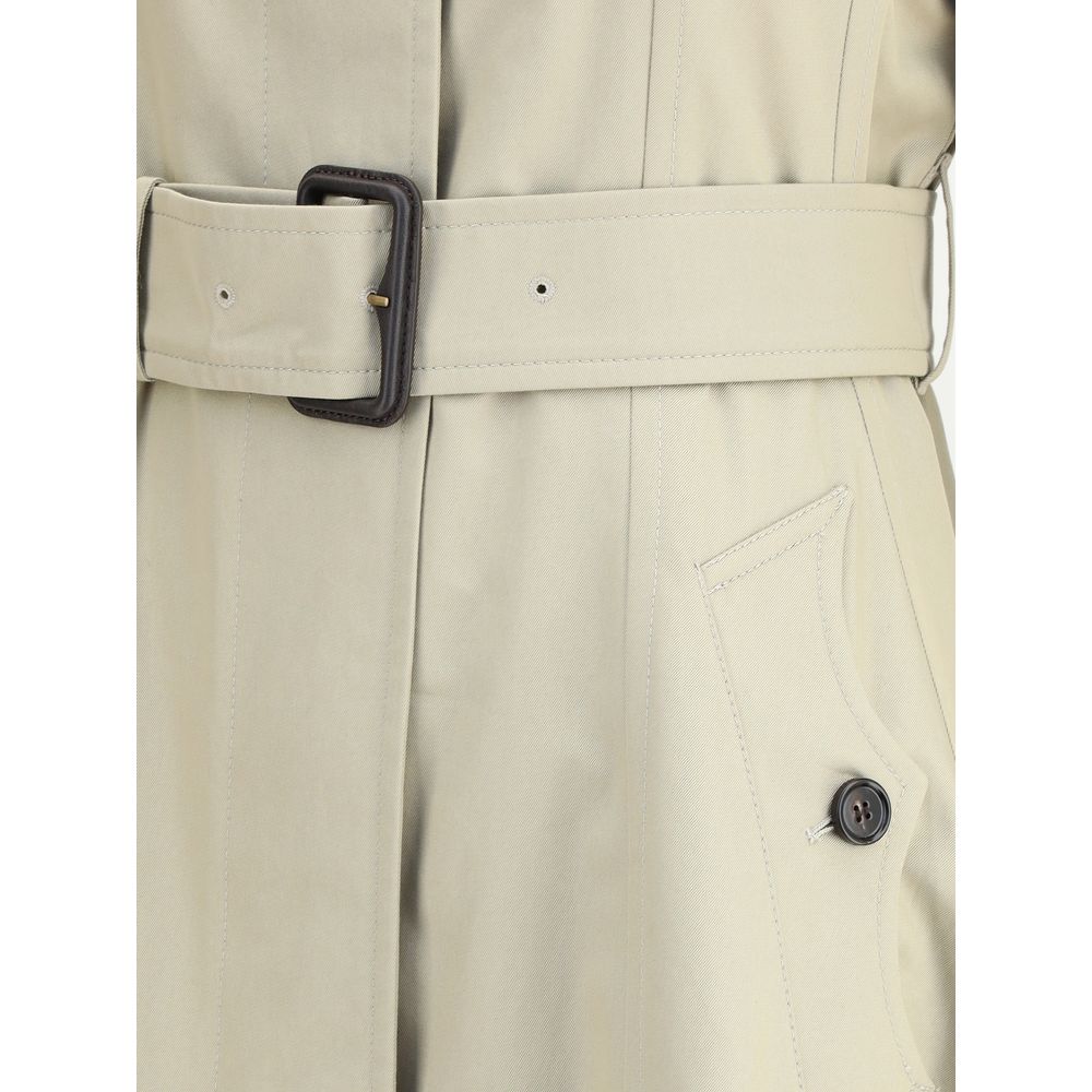 Burberry Ellingham Fit-and-Flare Long Gabardine Trench Coat