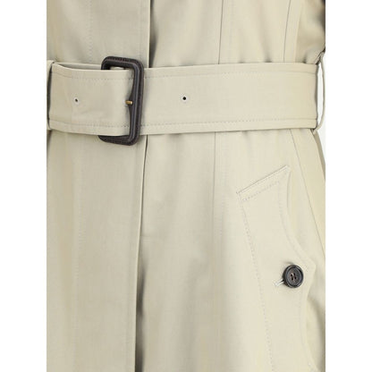 Burberry Ellingham Fit-and-Flare Long Gabardine Trench Coat