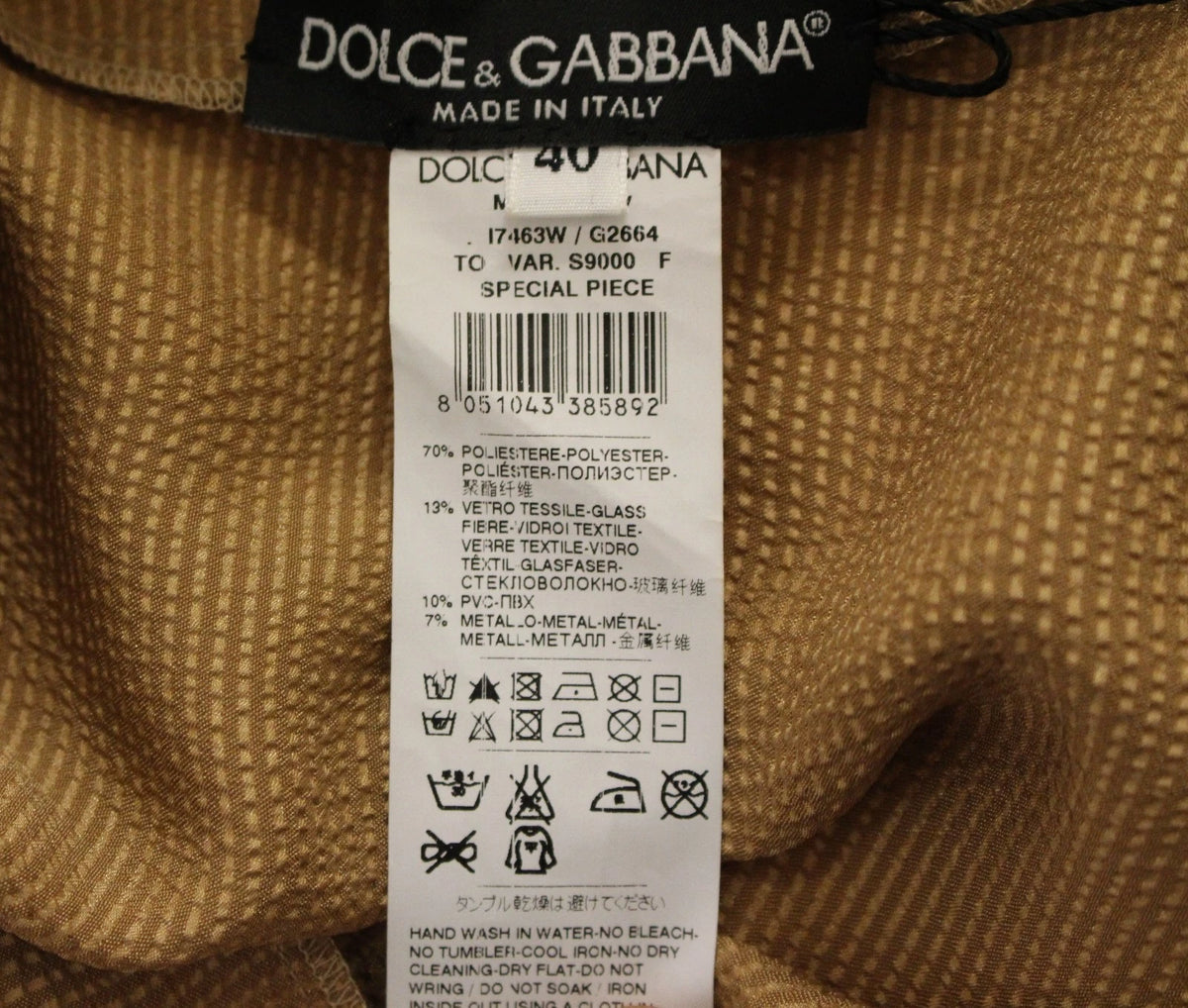Dolce & Gabbana Gold SPECIAL Piece Runway Crystal Blouse