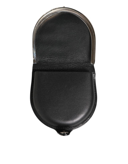 Dolce & Gabbana Black Polished Crocodile Leather Men's Coin Purse Wallet