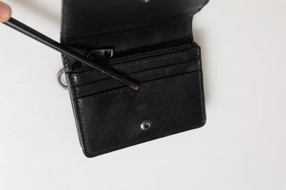 Dolce & Gabbana Black Leather Bifold Card Holder Mens Coin Purse Key Clip Wallet