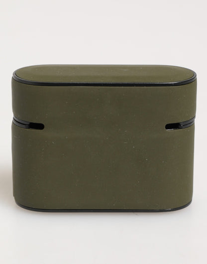 Dolce & Gabbana Army Green Rubber Logo Embossed AirPods Case