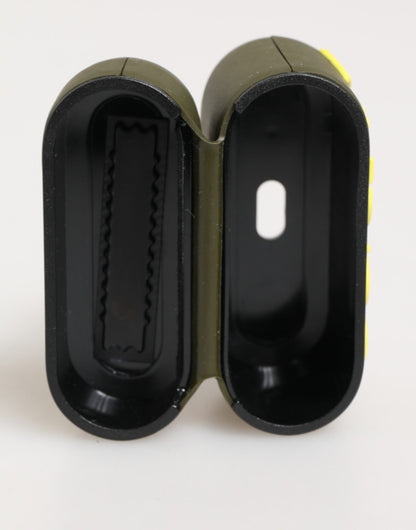 Dolce & Gabbana Army Green Rubber Logo Embossed AirPods Case