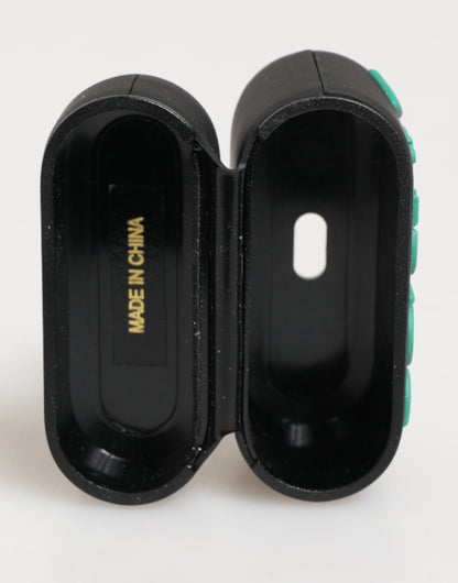 Dolce & Gabbana Black Mint Rubber Logo Embossed Accessory AirPods Case