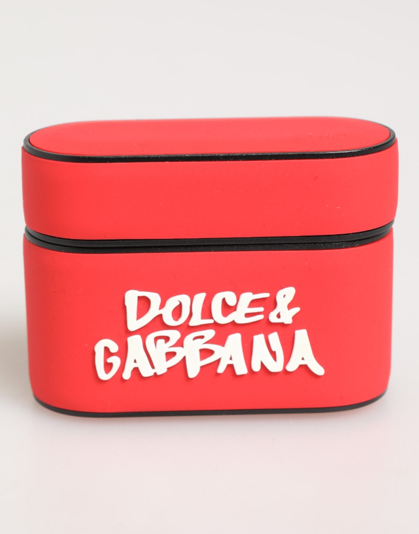 Dolce & Gabbana Red PVC DG Logo Embossed AirPods Case