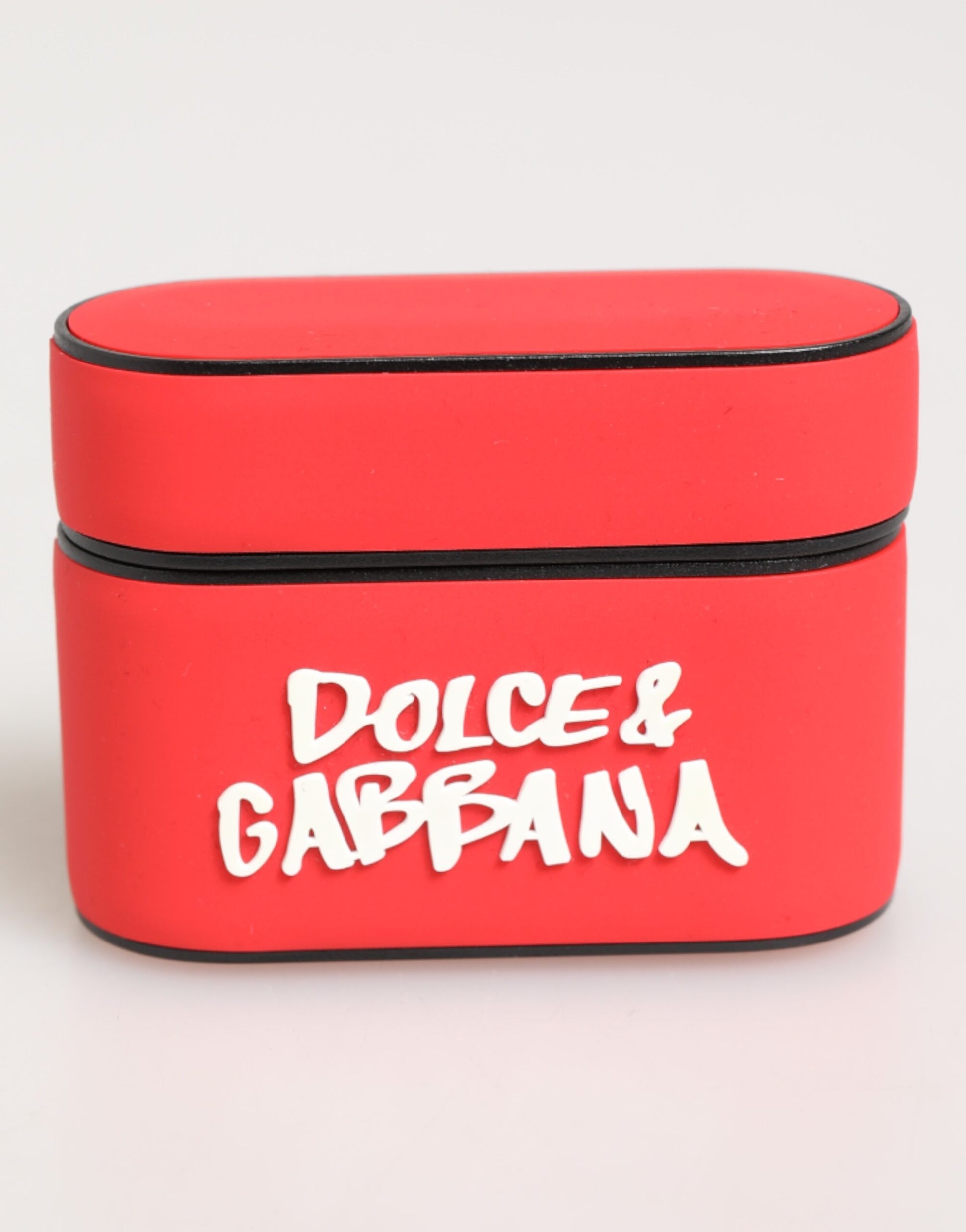 Dolce & Gabbana Red PVC DG Logo Embossed AirPods Case