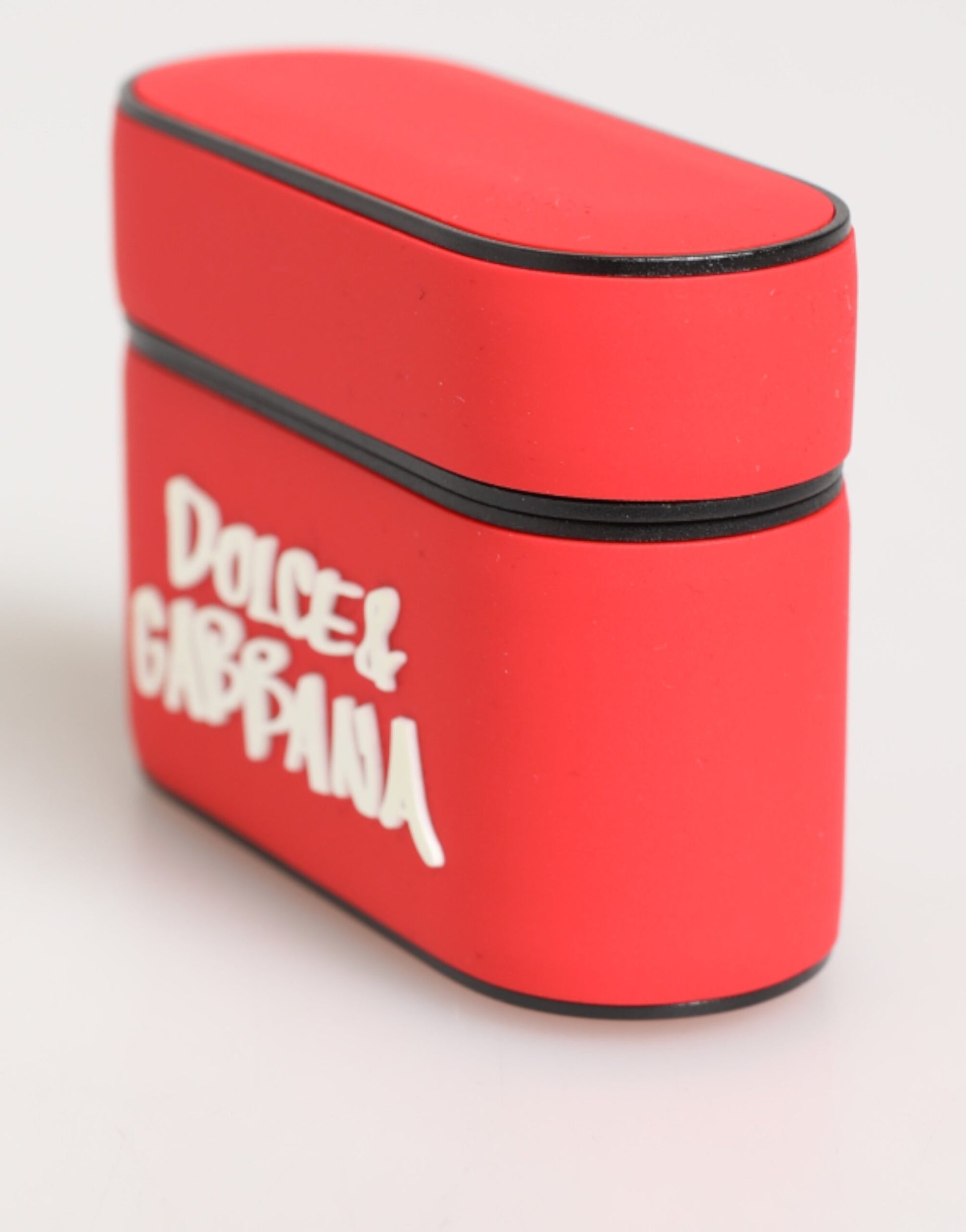 Dolce & Gabbana Red PVC DG Logo Embossed AirPods Case