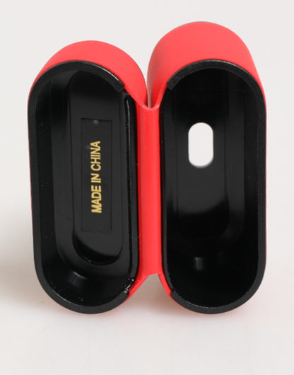 Dolce & Gabbana Red PVC DG Logo Embossed AirPods Case