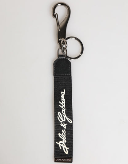 Dolce & Gabbana Black White DG Logo Keychain