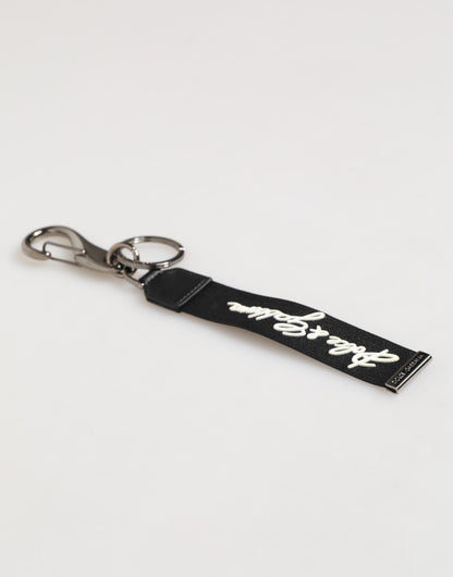 Dolce & Gabbana Black White DG Logo Keychain