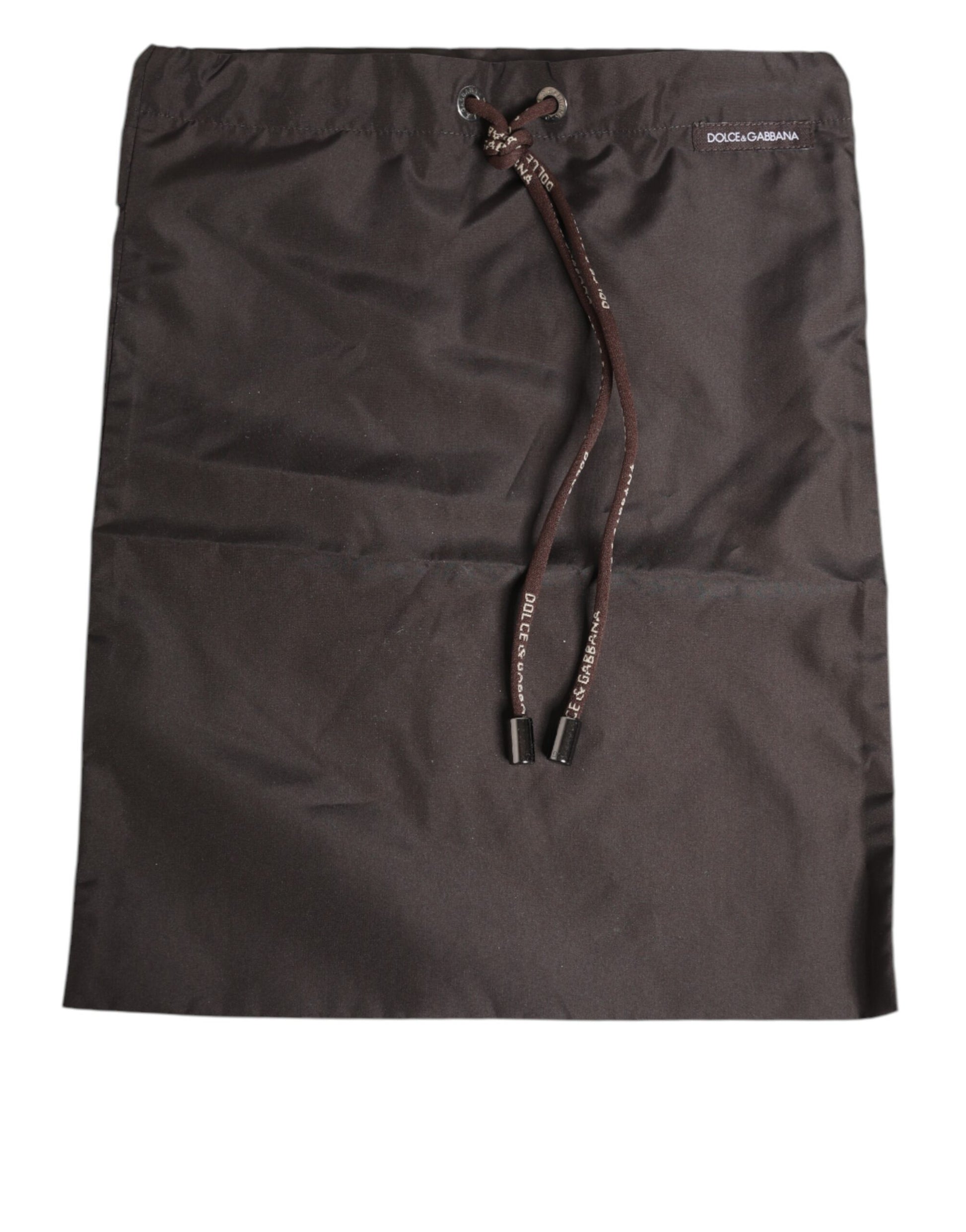 Dolce & Gabbana Brown Polyester Logo Elastic Waistband Swim Shorts