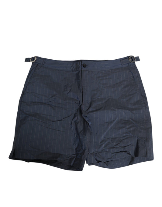 Dolce & Gabbana Navy Blue Pinstripe Men's Swim Shorts