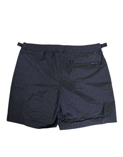 Dolce & Gabbana Navy Blue Pinstripe Men's Swim Shorts