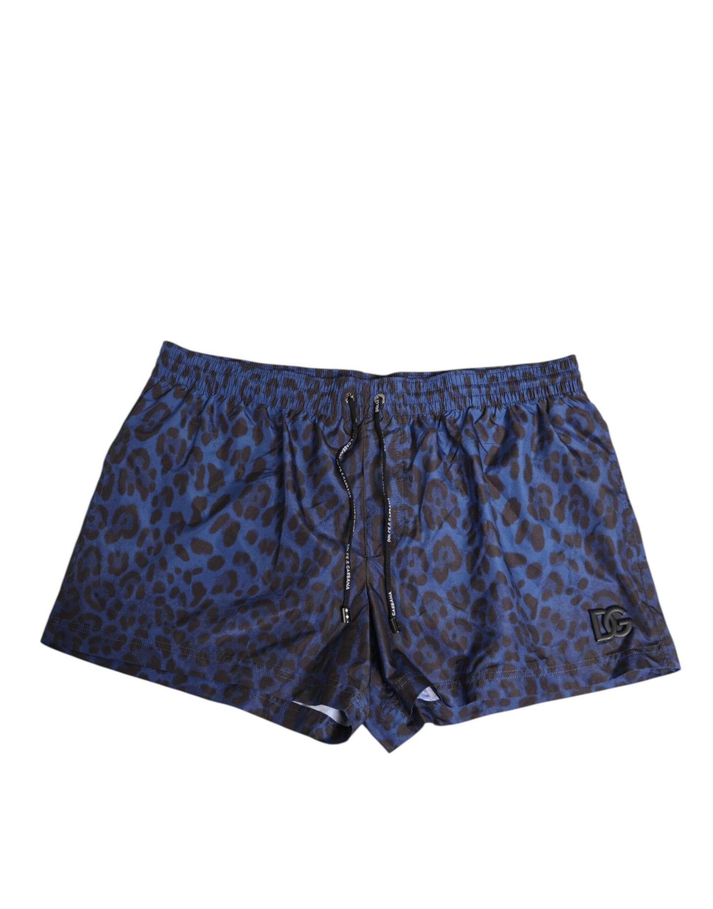 Dolce & Gabbana Blue Leopard Print Swim Shorts