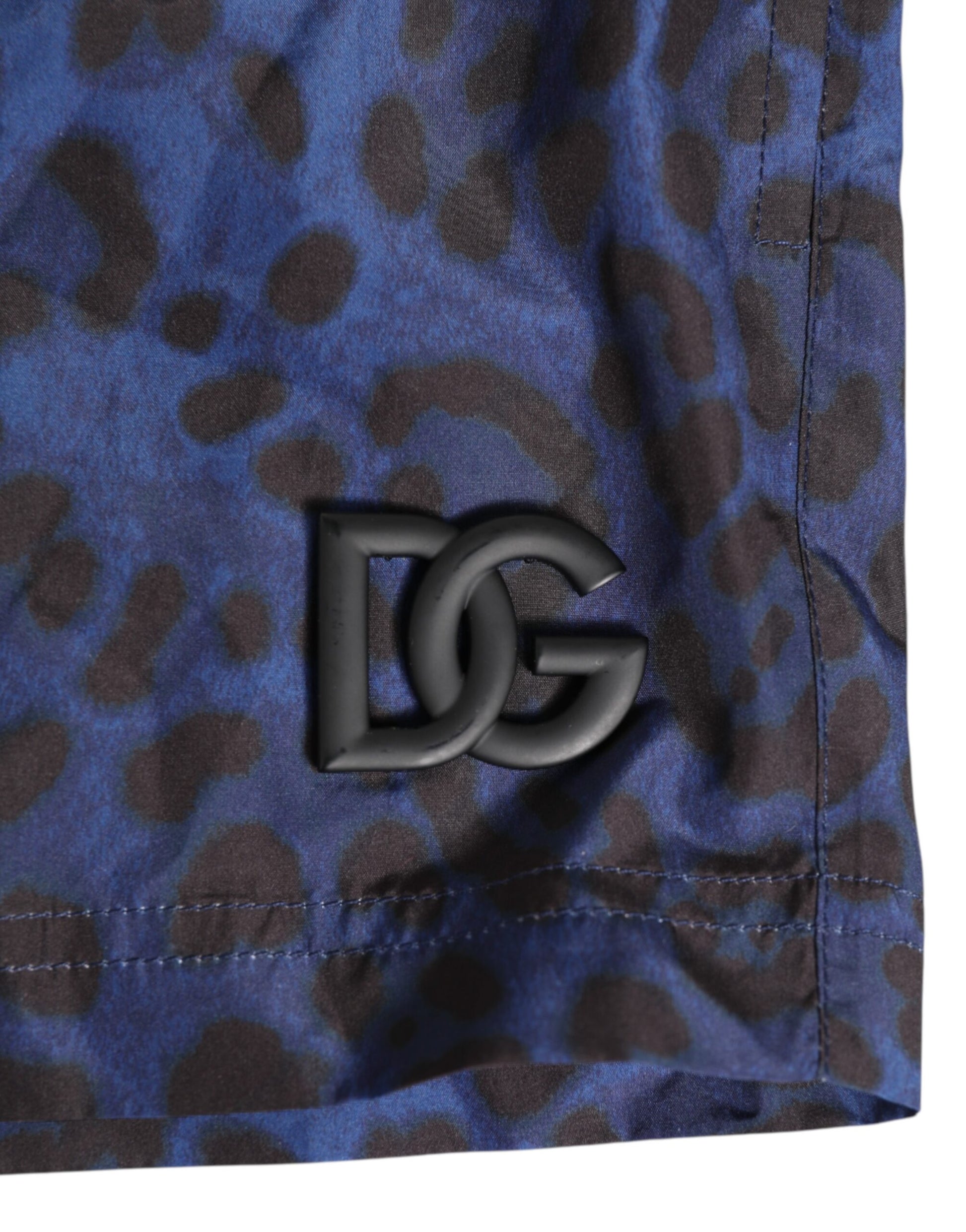 Dolce & Gabbana Blue Leopard Print Swim Shorts