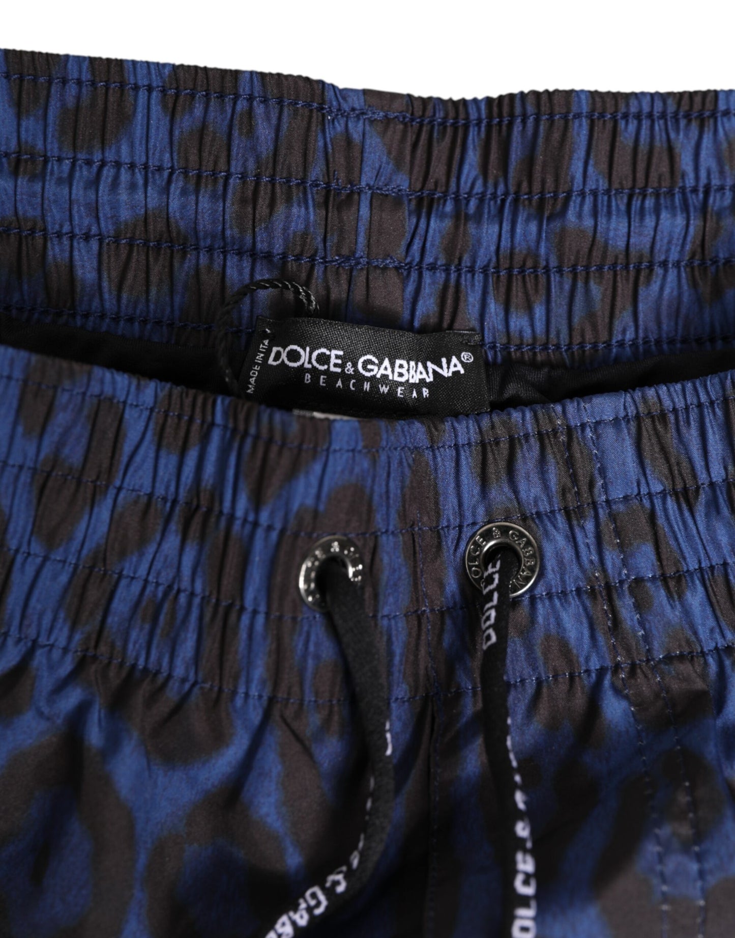 Dolce & Gabbana Blue Leopard Print Swim Shorts