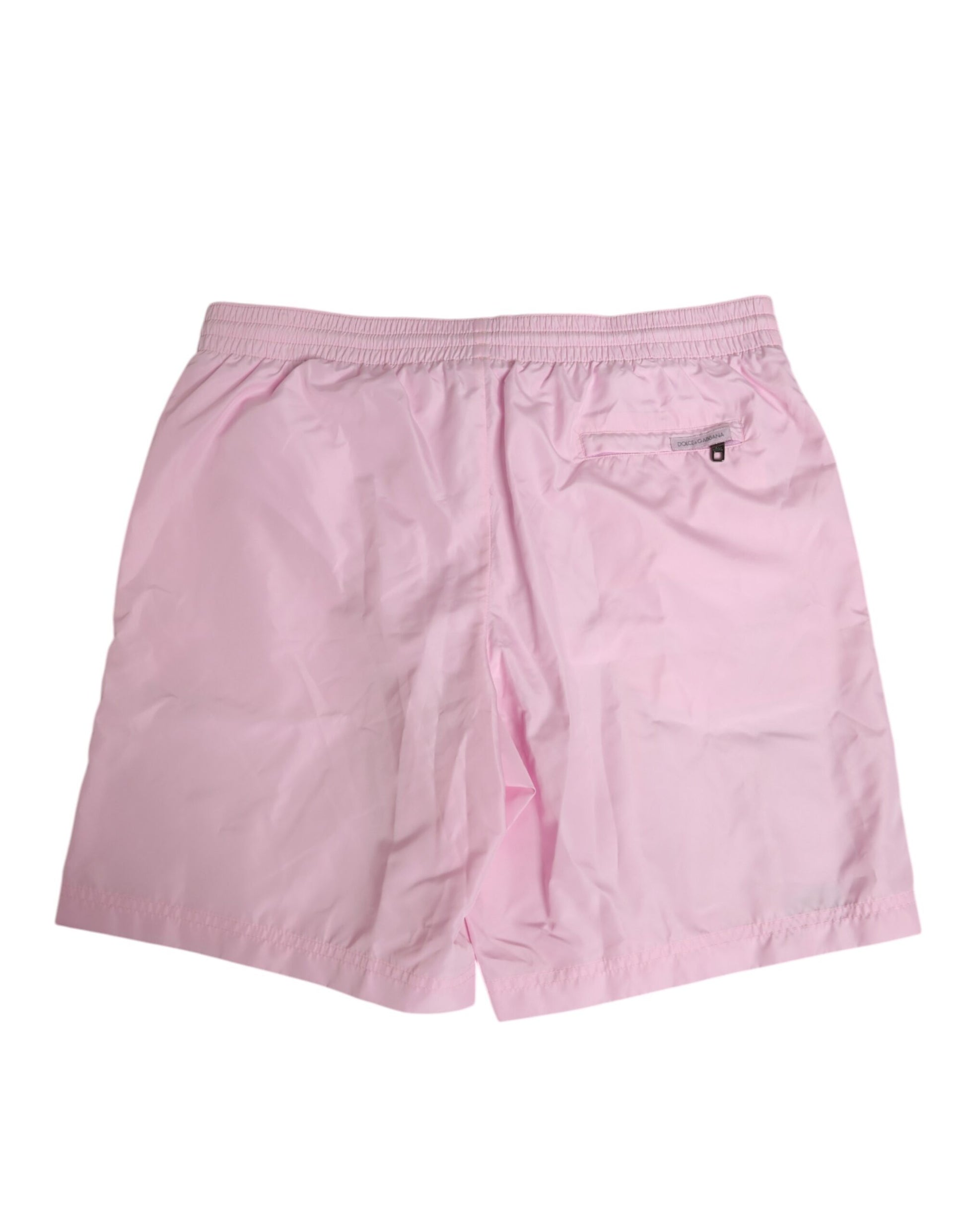 Dolce & Gabbana Pink Nylon Logo Side Stripe Beachwear Swim Shorts for Men