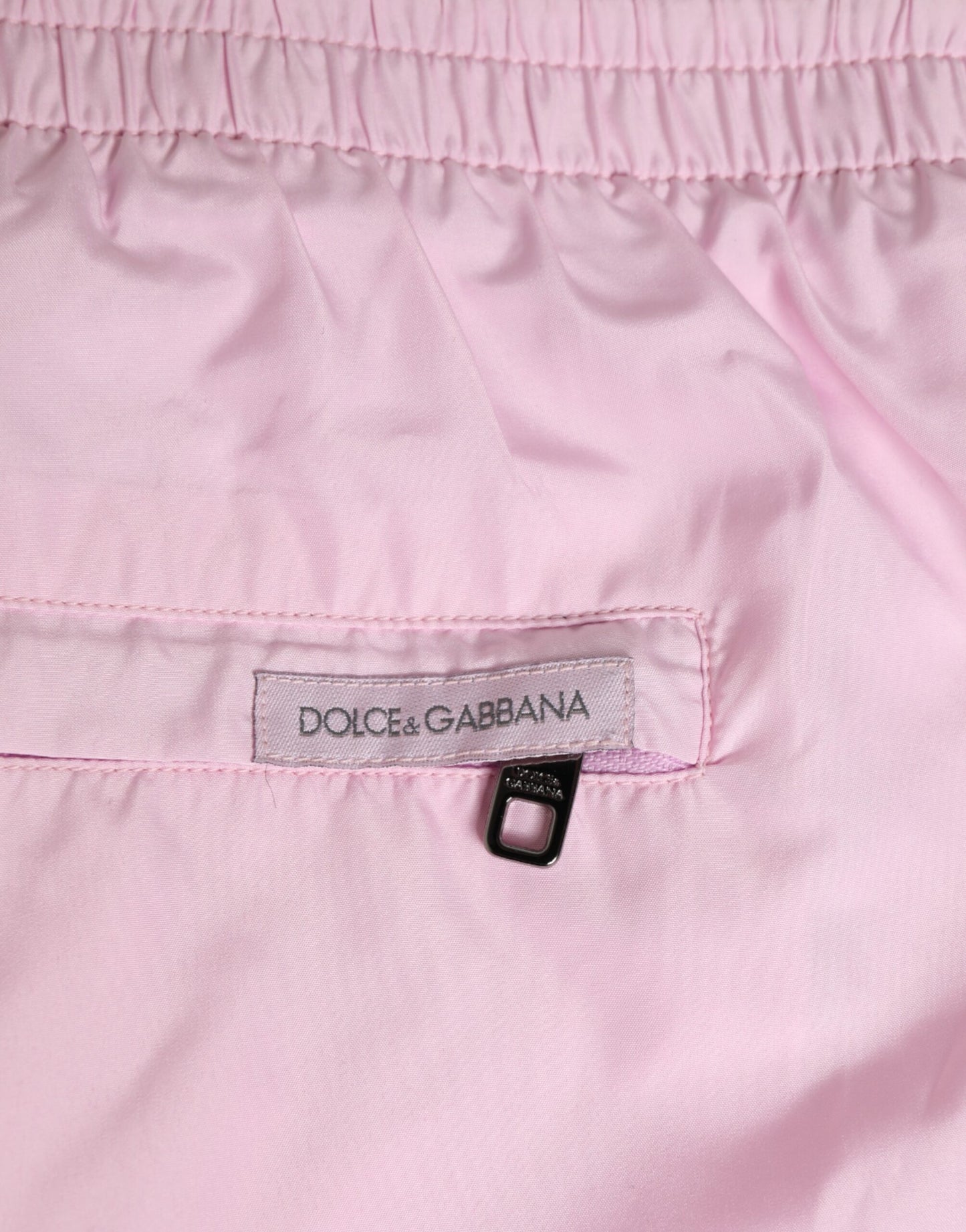 Dolce & Gabbana Pink Nylon Logo Side Stripe Beachwear Swim Shorts for Men