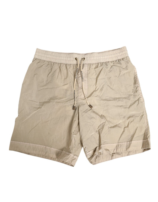 Dolce & Gabbana Beige Nylon Beachwear Men's Boxer Short Swimwear
