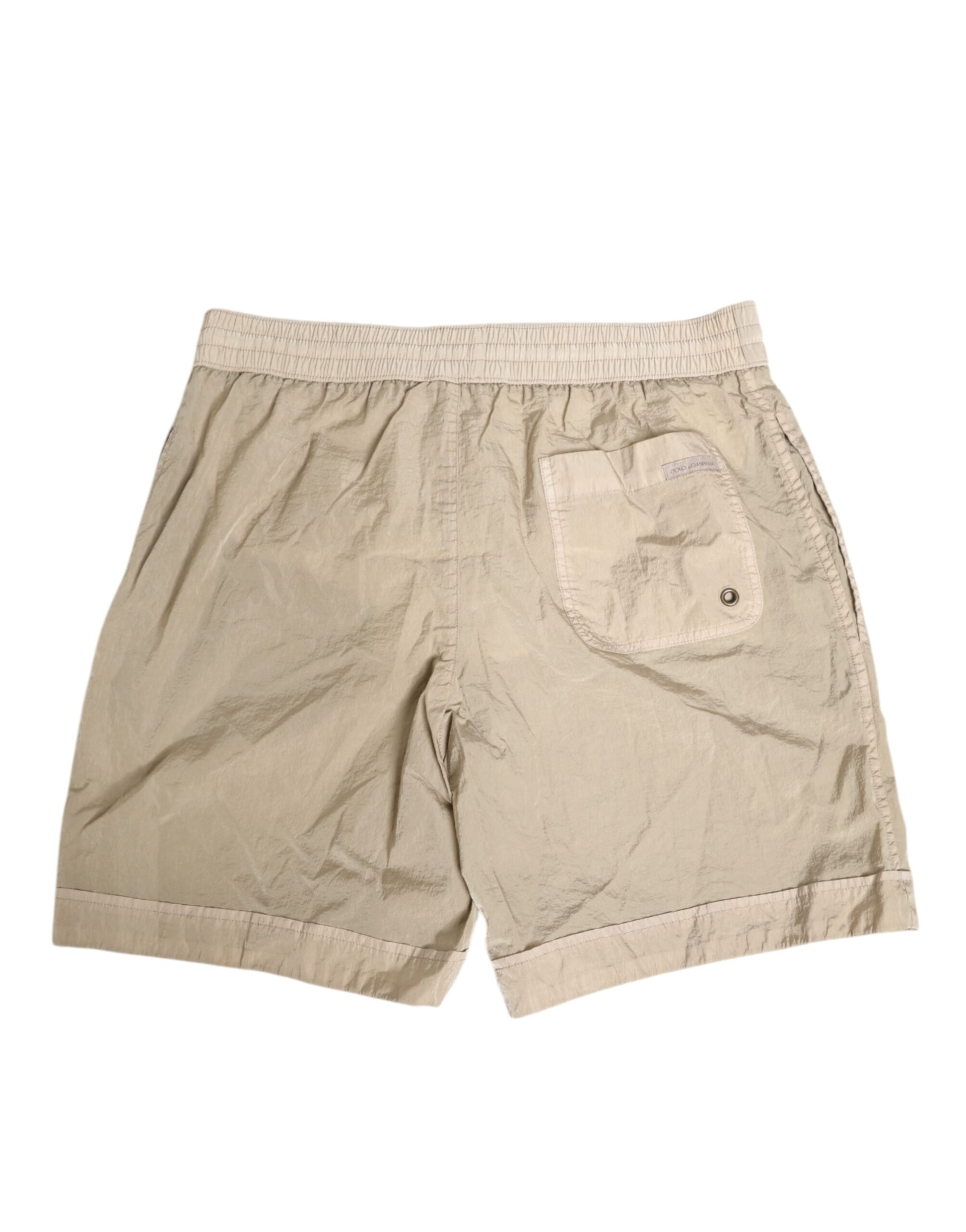 Dolce & Gabbana Beige Nylon Beachwear Men's Boxer Short Swimwear