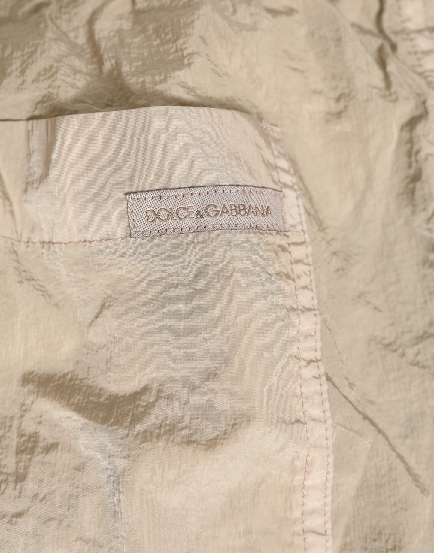 Dolce & Gabbana Beige Nylon Beachwear Men's Boxer Short Swimwear