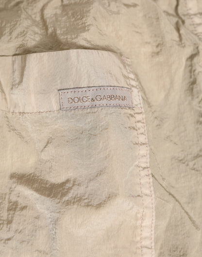 Dolce & Gabbana Beige Nylon Beachwear Men's Boxer Short Swimwear
