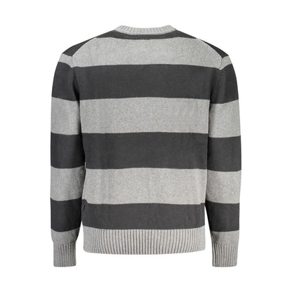 Guess Jeans Gray Striped Cotton Sweater for Men