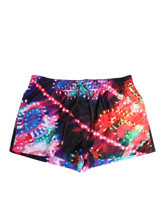 Dolce & Gabbana Multicolor Neon Print Polyester Swim Shorts