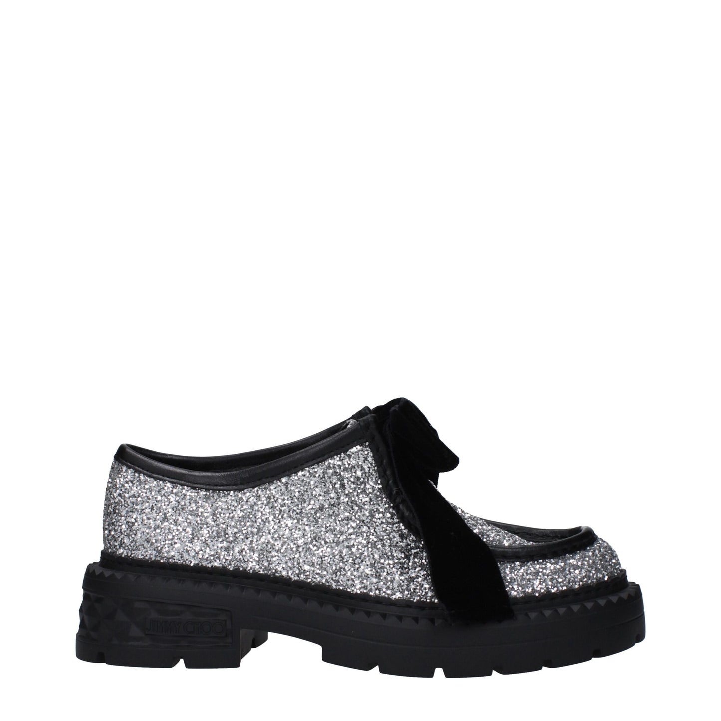 Jimmy Choo Black & Gray Glitter Slip-On Loafers for Men