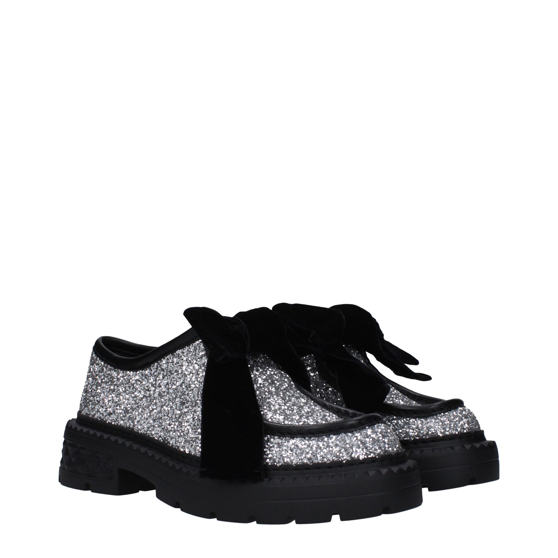 Jimmy Choo Black & Gray Glitter Slip-On Loafers for Men