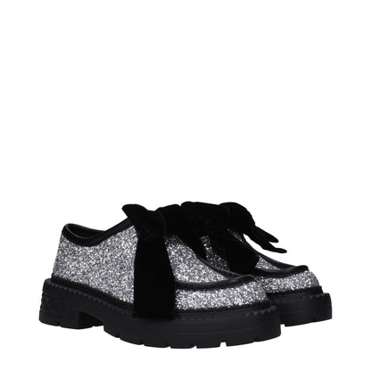 Jimmy Choo Black & Gray Glitter Slip-On Loafers for Men