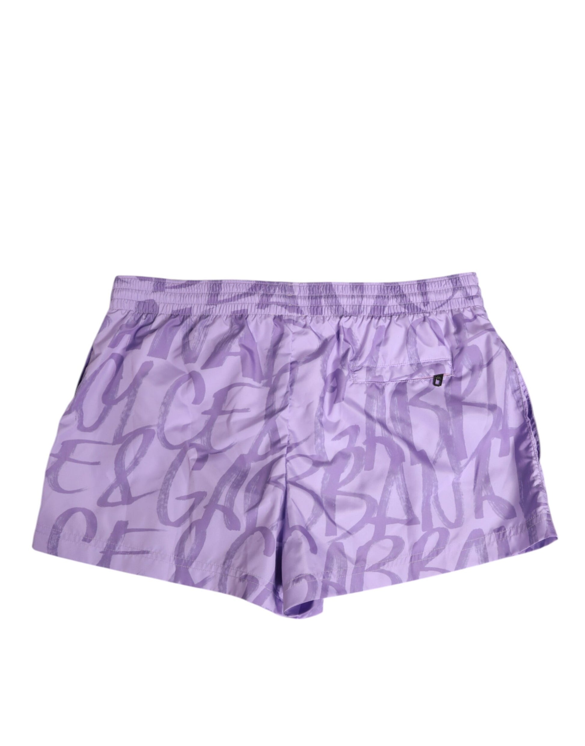 Dolce & Gabbana Purple DG Logo Print Nylon Swim Shorts for Men