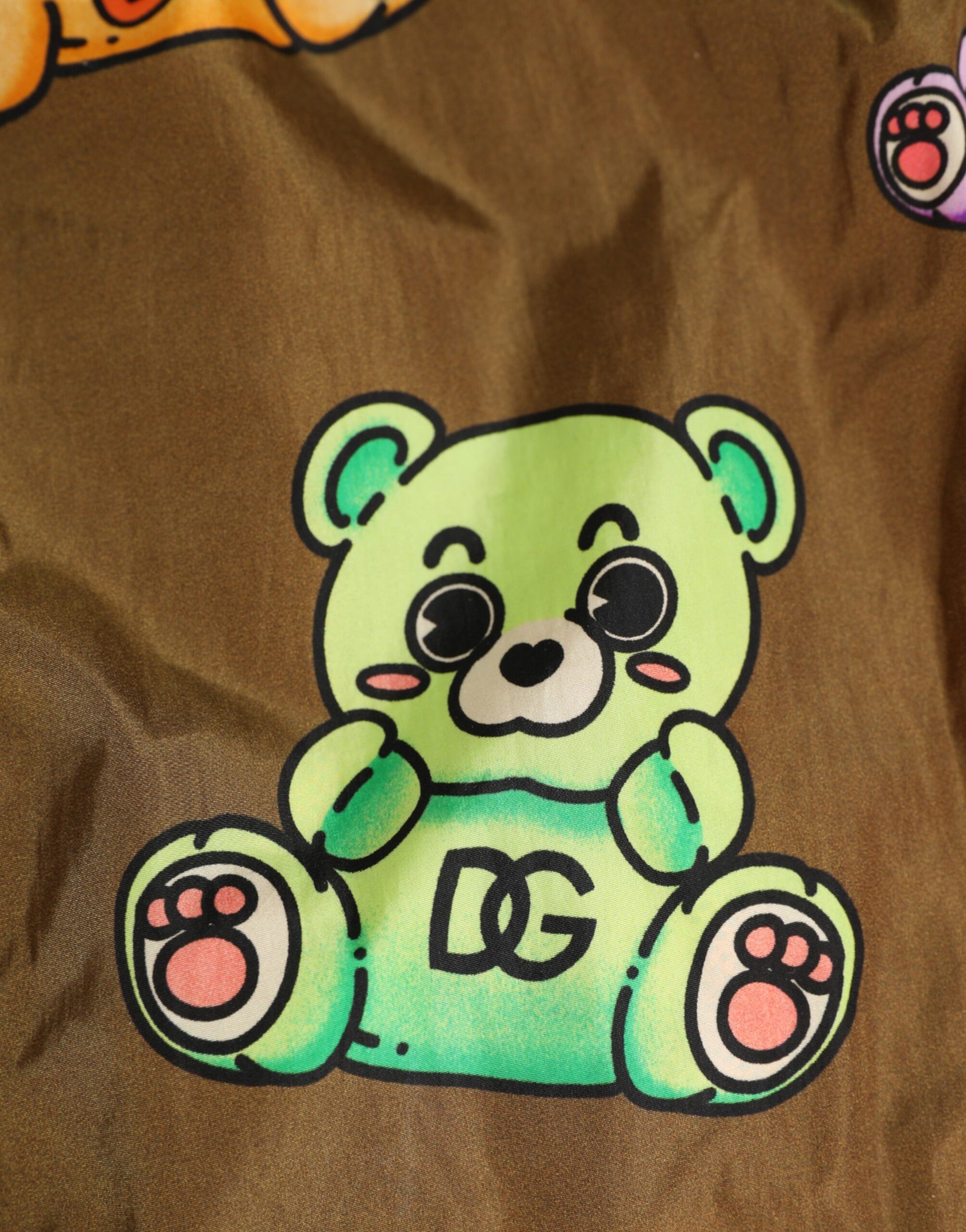 Dolce & Gabbana Brown Multicolor Teddy Bear Men's Swim Shorts